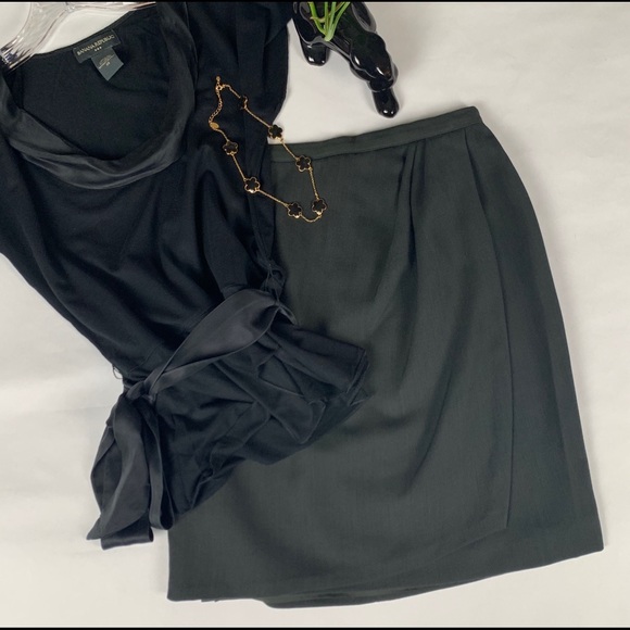 Randy Kemper Green Tulip Pleat Pencil Skirt - Picture 6 of 8